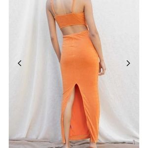 Lilyful Orange Open Back Bodycon Dress
